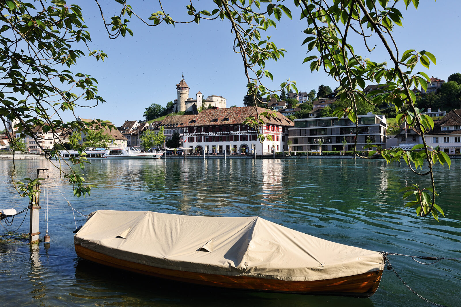 Bild Schaffhausen mit Fluss im Vordergrund