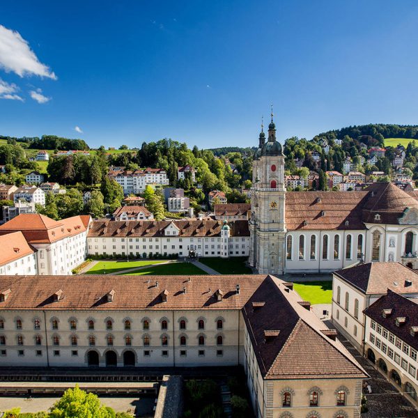 Luftaufnahme von Klosterquartier in St.Gallen