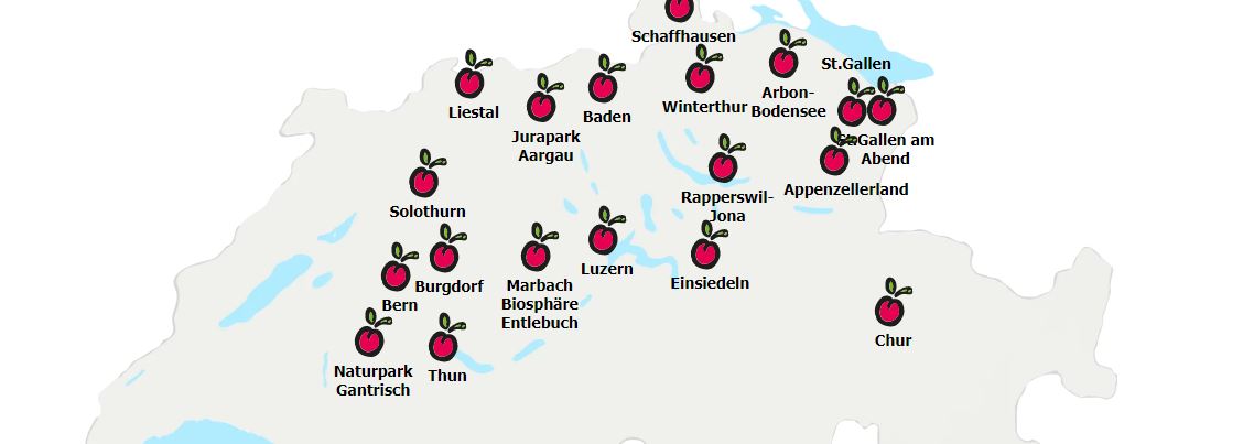 Ansicht FoodTrail Schweizer Karte von Webseite